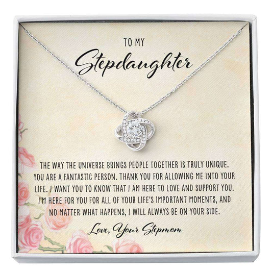 Stepdaughter Necklace, To My Stepdaughter From Stepmom “ Love Knot Necklace Gifts For Daughter Rakva