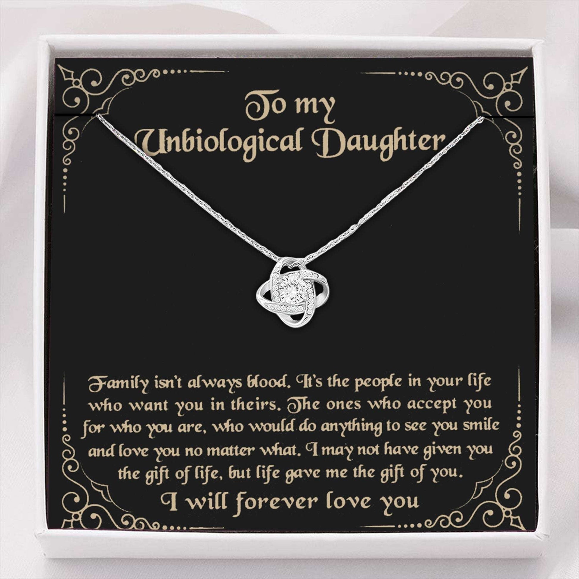 Stepdaughter Necklace, To My Unbiological Daughter Necklace Gift Bonus Daughter Stepdaughter Dughter's Day Rakva