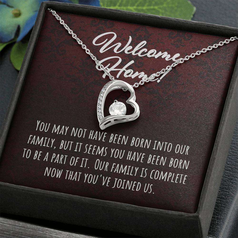 Stepdaughter Necklace, Welcome Home Heart Necklace Dughter's Day Rakva