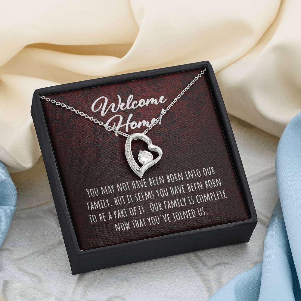 Stepdaughter Necklace, Welcome Home Heart Necklace Dughter's Day Rakva