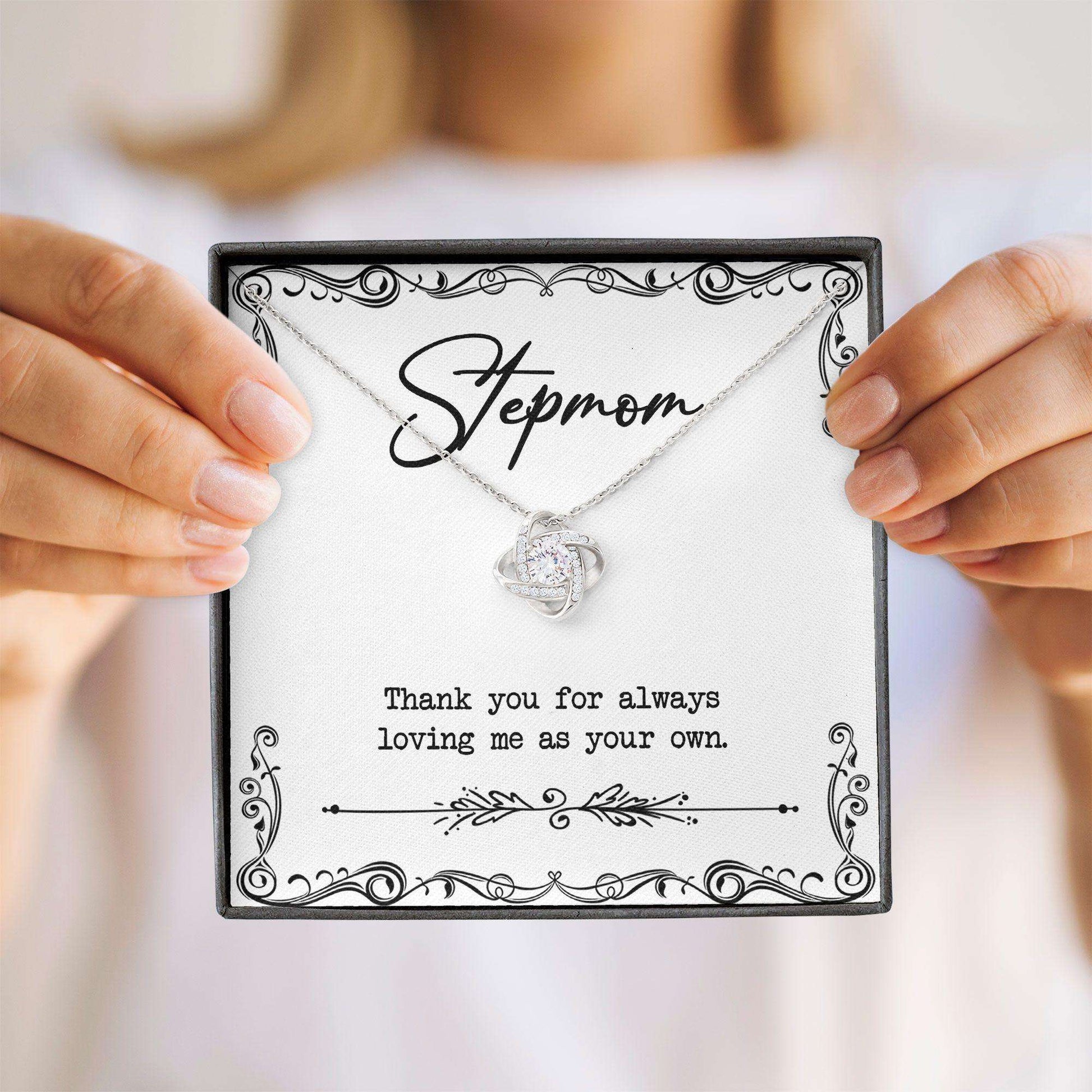 Stepmom Necklace, Bonus Bonus To My Stepmom Thank You Mom Necklace “ Step Mom Gift Mother Day Necklace V2 Gifts for Mother (Mom) Rakva