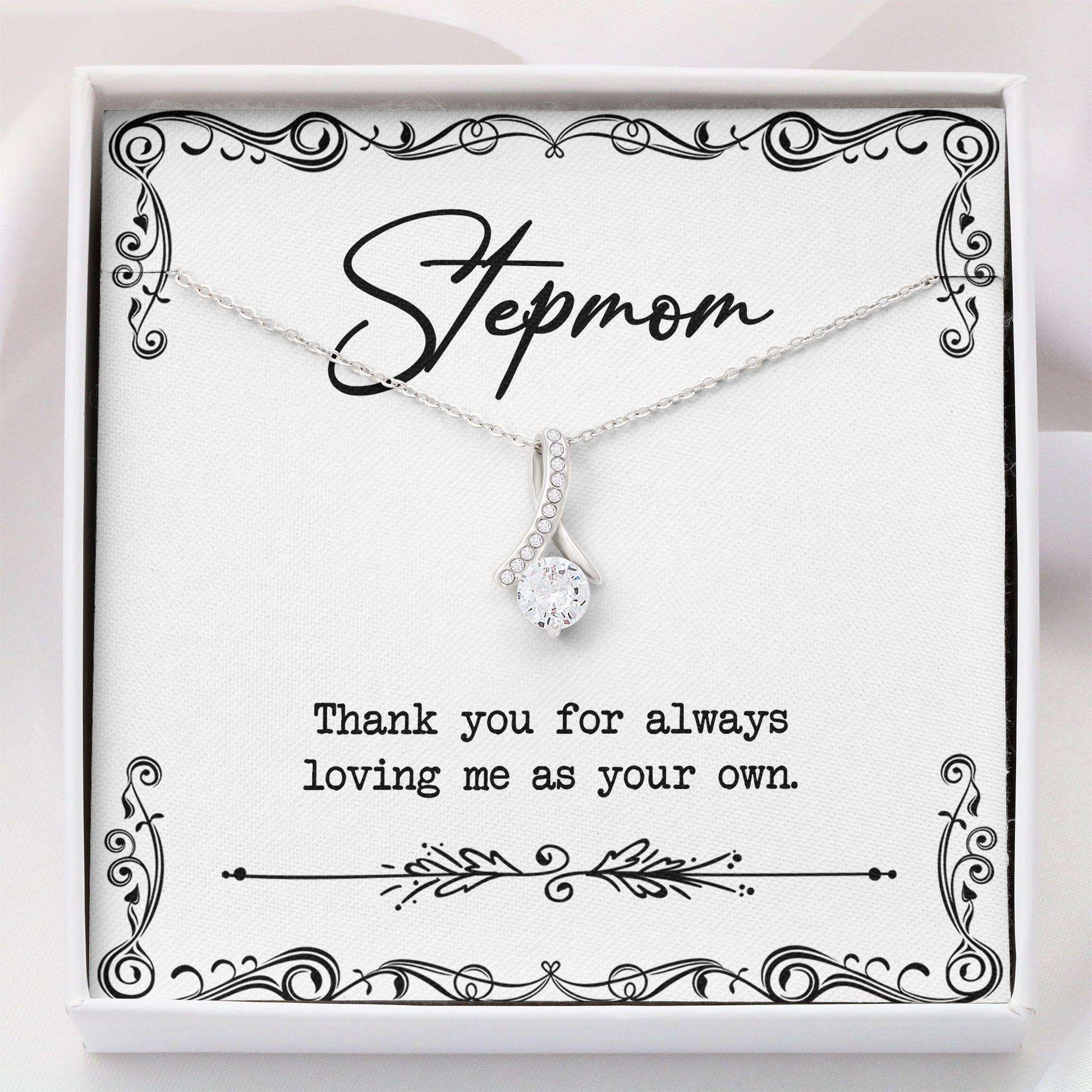 Stepmom Necklace, Bonus Bonus To My Stepmom Thank You Mom Necklace “ Step Mom Gift Mother Day Necklace V3 Gifts for Mother (Mom) Rakva