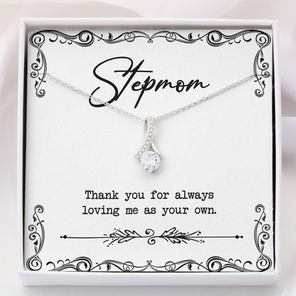 Stepmom Necklace, Bonus Bonus To My Stepmom Thank You Mom Necklace “ Step Mom Gift Mother Day Necklace V3 Gifts for Mother (Mom) Rakva