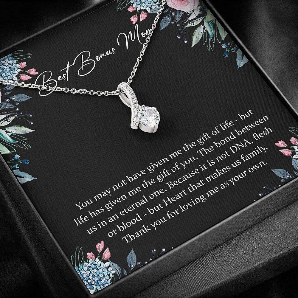 Stepmom Necklace, Bonus Mom Gift For Step Mom Necklace “ Mother Day Necklace Gift Gifts for Mother (Mom) Rakva