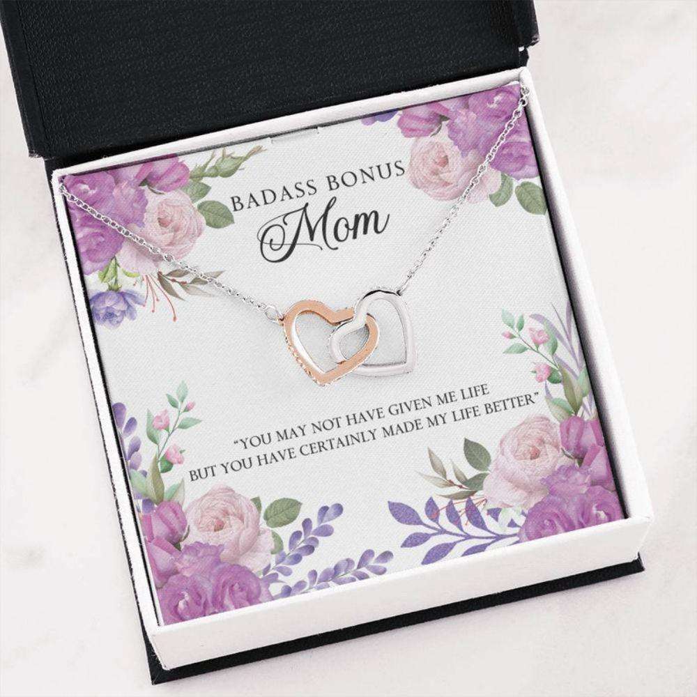 Stepmom Necklace, Bonus Mom Gift “ Necklace For Stepmom “ Bonus Mom Quotes “ Best Bonus Mom “ Sentimental Gifts Gifts for Mother (Mom) Rakva