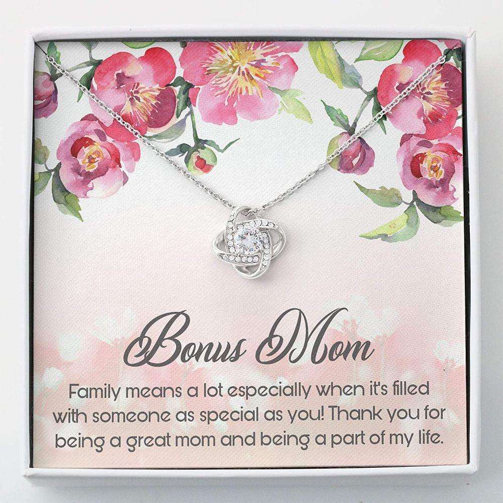 Stepmom Necklace, Bonus Mom Gift Necklace “ Gift For Mom “ Love Knots Gifts for Mother (Mom) Rakva