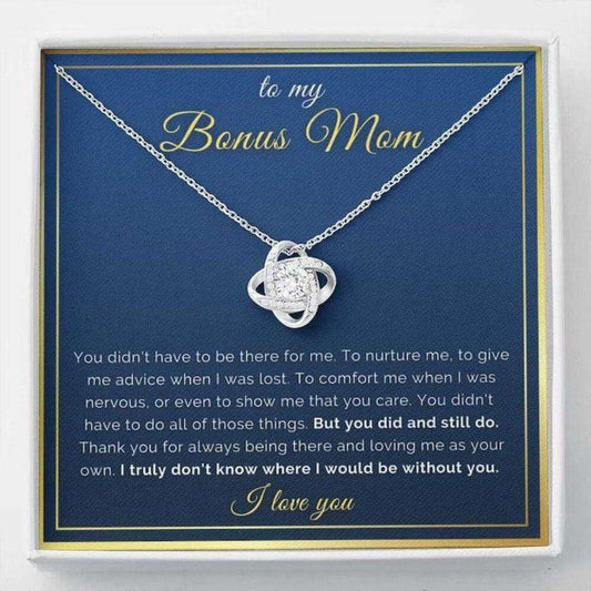 Stepmom Necklace From Daughter Or Son, Bonus Mom Gift For Mother’S Day Birthday Or Christmas, Message Card To Stepmom & Second Mum Gifts For Daughter Rakva