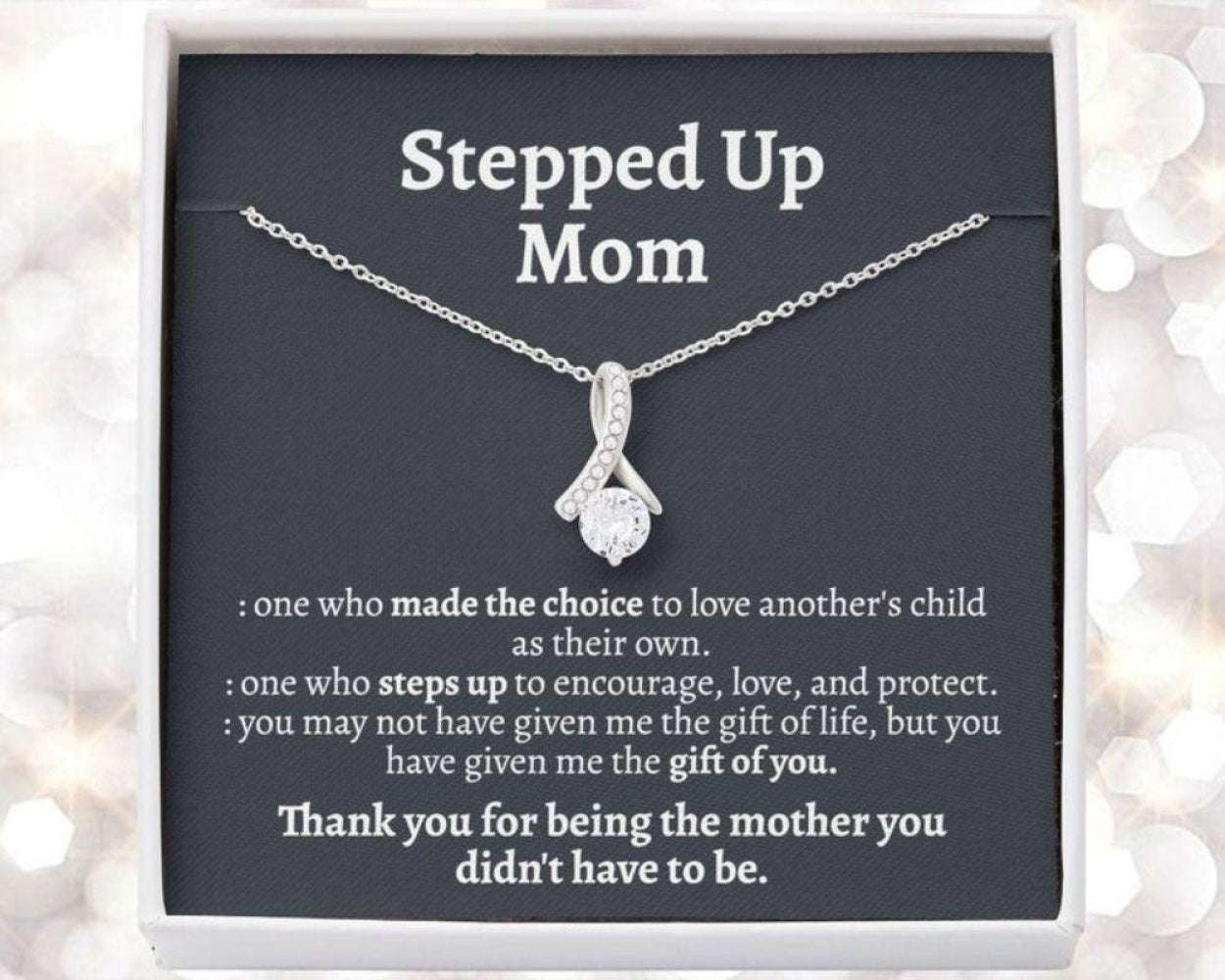 Stepmom Necklace, Meaningful Stepmom Necklace, Thank You Gift For Bonus Mom, Unbiological Mom Gifts for Mother (Mom) Rakva
