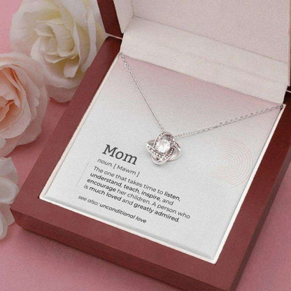 Stepmom Necklace, Mom Definition Jewelry With Message Card “ Love Knot Necklace For Mom Gifts for Mother (Mom) Rakva