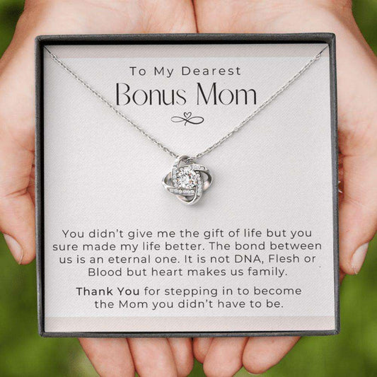 Stepmom Necklace, Mothers Day Necklace Bonus Mom “ You Made My Life Better Necklace Gifts for Mother (Mom) Rakva