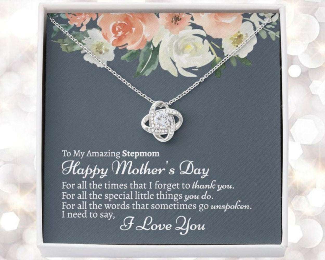 Stepmom Necklace Mothers Day Necklace Gift, Gift For Stepmom, Stepmother Gifts for Mother (Mom) Rakva