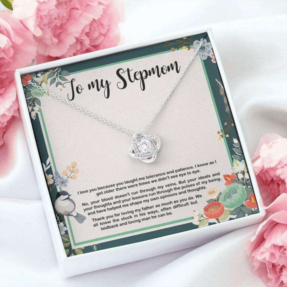 Stepmom Necklace, Mothers Day Necklace To My Stepmom Necklace Thank You For Loving My Father As Much As You Do Love Knot Necklace Gifts for Mother (Mom) Rakva