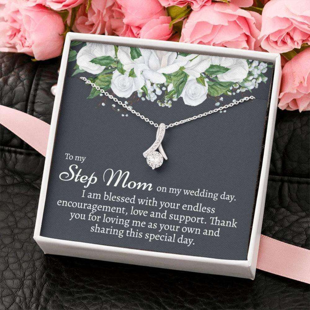 Stepmom Necklace, Stepmom Wedding Gift, Wedding Day Gift To Stepmom From Stepdaughter, Bride To Stepmom Necklace Gifts For Daughter Rakva