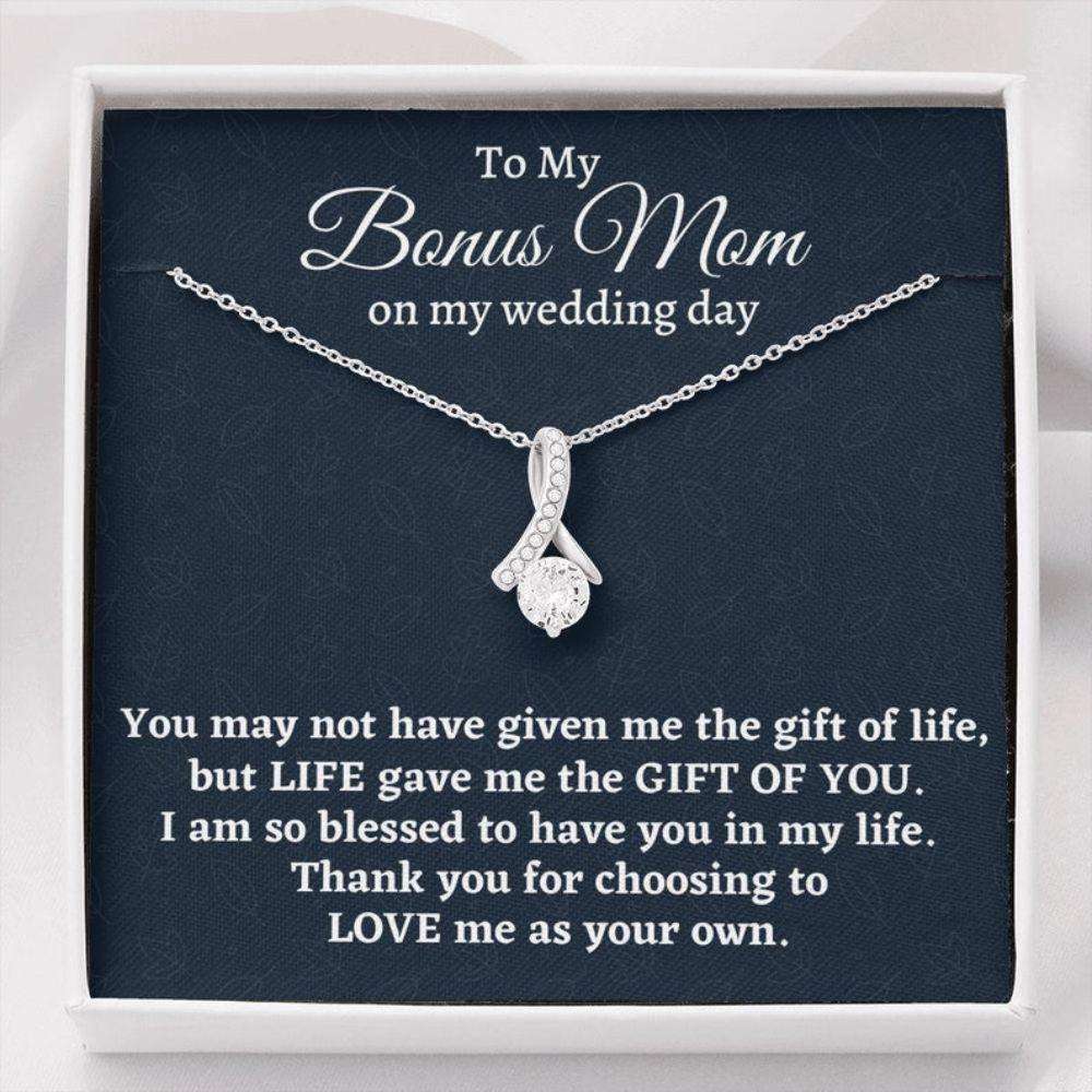 Stepmom Necklace, Stepmother Wedding Gift From Bride, Necklace, Bonus Mom Gift, To Stepmom Of The Bride Wedding Gift Gifts for Mother (Mom) Rakva