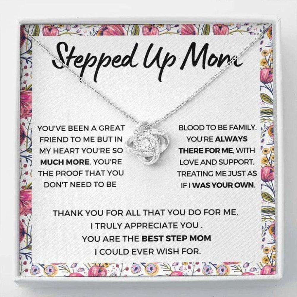 Stepmom Necklace, Stepped Up Mom Special Present For Mothers Day Necklace From Stepdaughter, From Stepson Gifts For Daughter Rakva