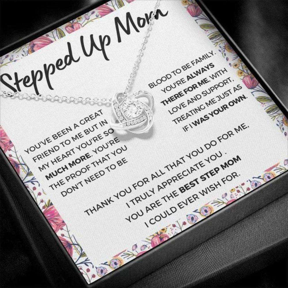 Stepmom Necklace, Stepped Up Mom Special Present For Mothers Day Necklace From Stepdaughter, From Stepson Gifts For Daughter Rakva