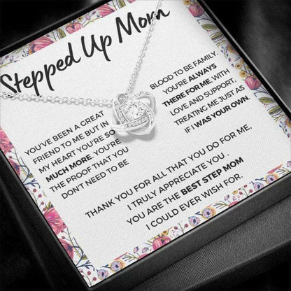 Stepmom Necklace, Stepped Up Mom Special Present For Mothers Day Necklace From Stepdaughter, From Stepson Gifts For Daughter Rakva