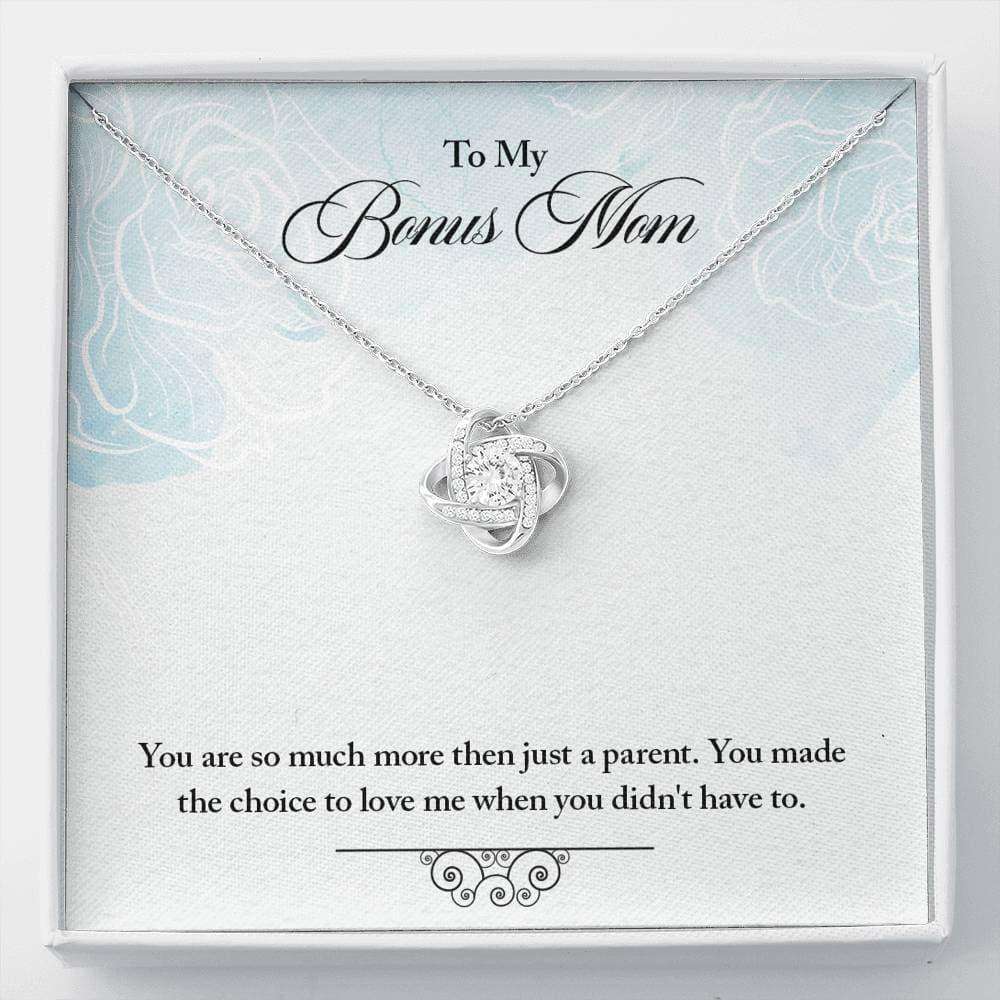 Stepmom Necklace, To My Bonus Mom Love Knot Necklace Gifts for Mother (Mom) Rakva