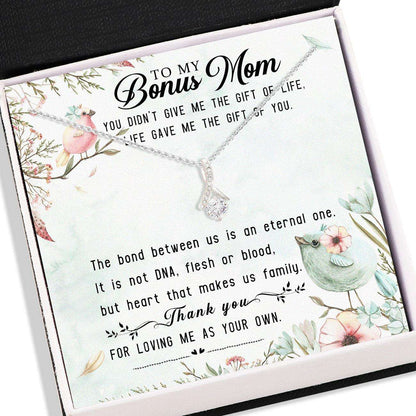 Stepmom Necklace, To My Bonus Mom Necklace Card Message “ Alluring Beauty Necklace, Jewelry For Mom, Mother Gifts Rakva