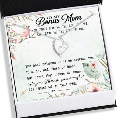 Stepmom Necklace, To My Bonus Mom Necklace Card Message “ Forever Love Necklace, Jewelry For Mom, Mother Gifts Rakva