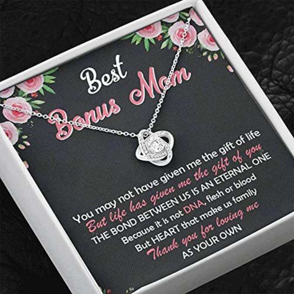 Stepmom Necklace, To My Bonus Mom Necklace “ Thank For You Loving Me As Your Own Gifts for Mother (Mom) Rakva