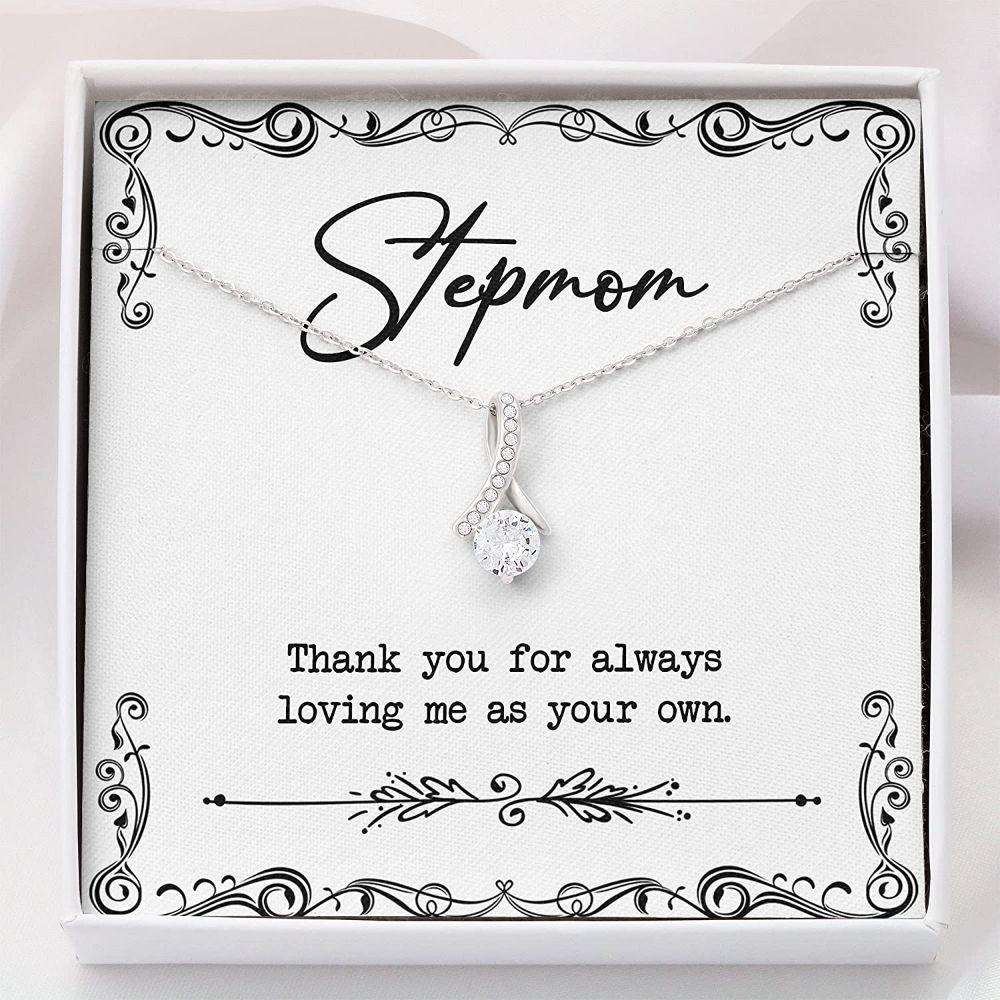 Stepmom Necklace, To My Stepmom Necklace Gift, Thank You Mom Necklace Gifts for Mother (Mom) Rakva