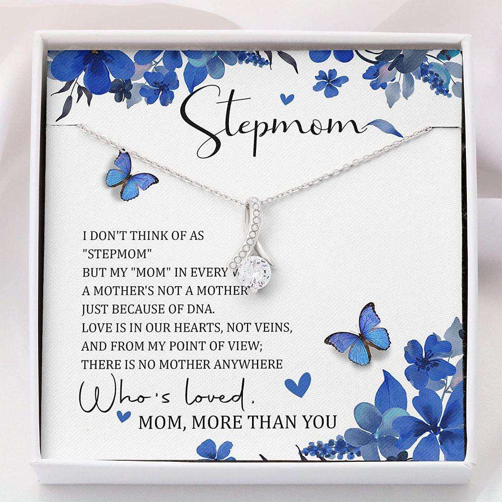 Stepmom Necklace, To My Stepmom Necklace Gift, Thank You Mom Necklace Gifts for Mother (Mom) Rakva