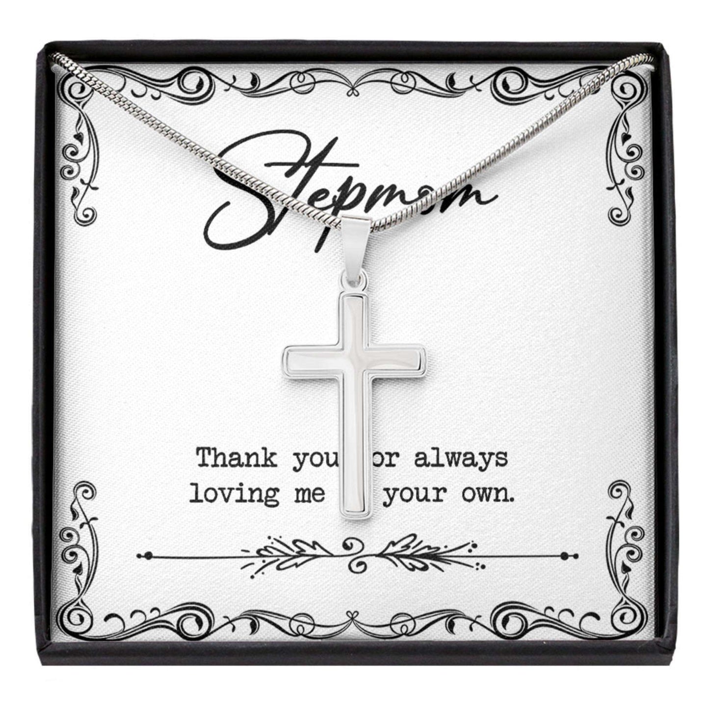 Stepmom Necklace, To My Stepmom Thank You Mom Necklace “ Step Mom Gift Mother Day Necklace V3 Gifts for Mother (Mom) Rakva