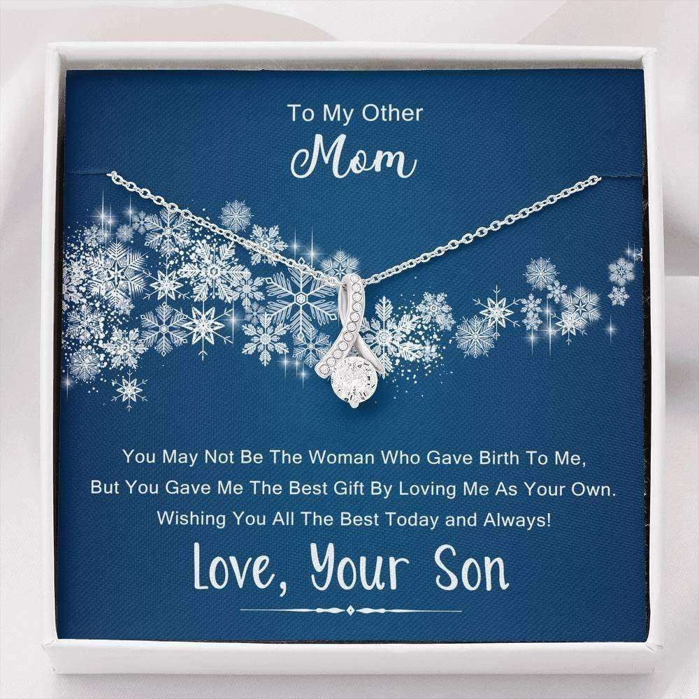 Stepmom Necklace, To My Stepmother Necklace Gift From Step Son, Gift For Bonus Mom, Unbiological Mother Gifts for Mother (Mom) Rakva