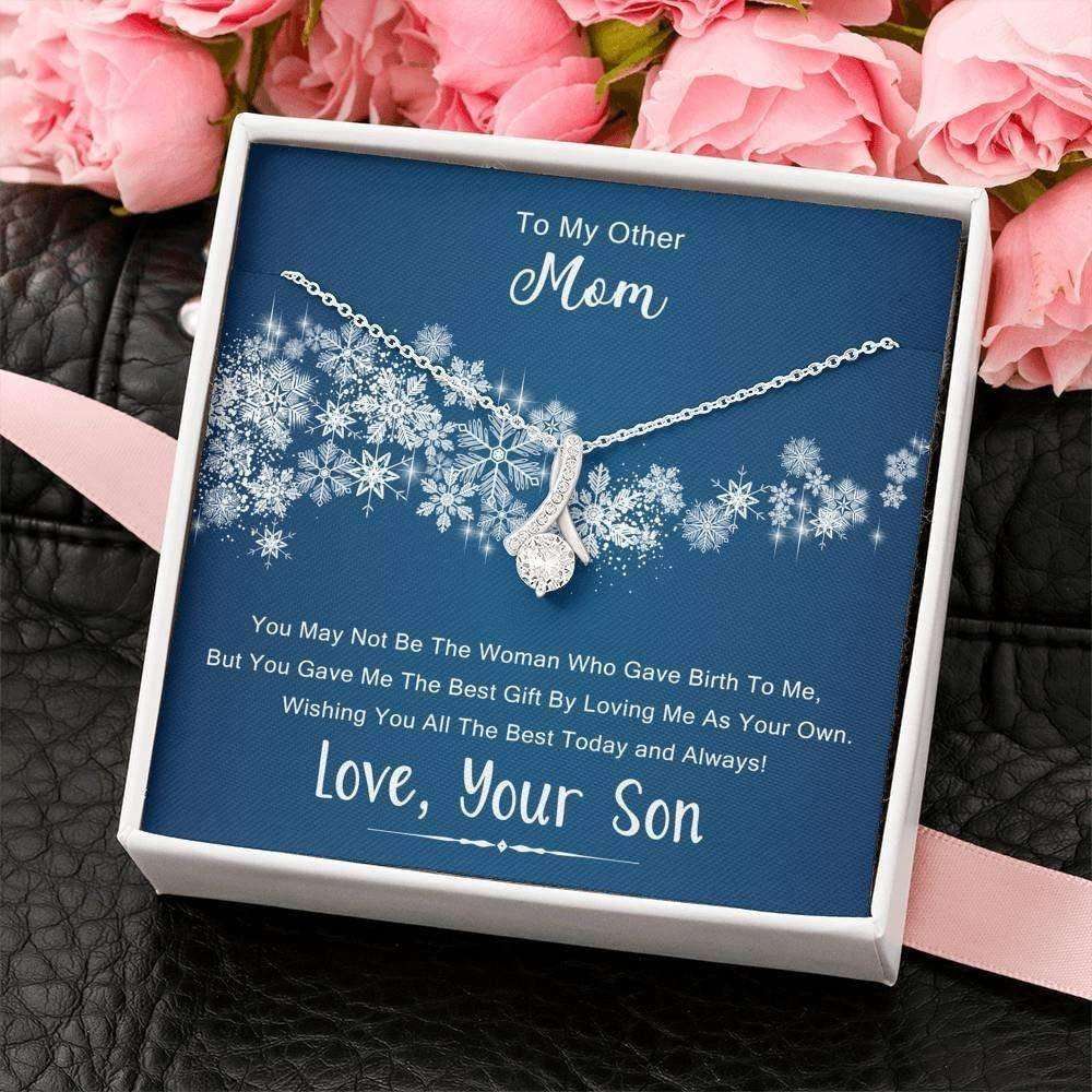 Stepmom Necklace, To My Stepmother Necklace Gift From Step Son, Gift For Bonus Mom, Unbiological Mother Gifts for Mother (Mom) Rakva