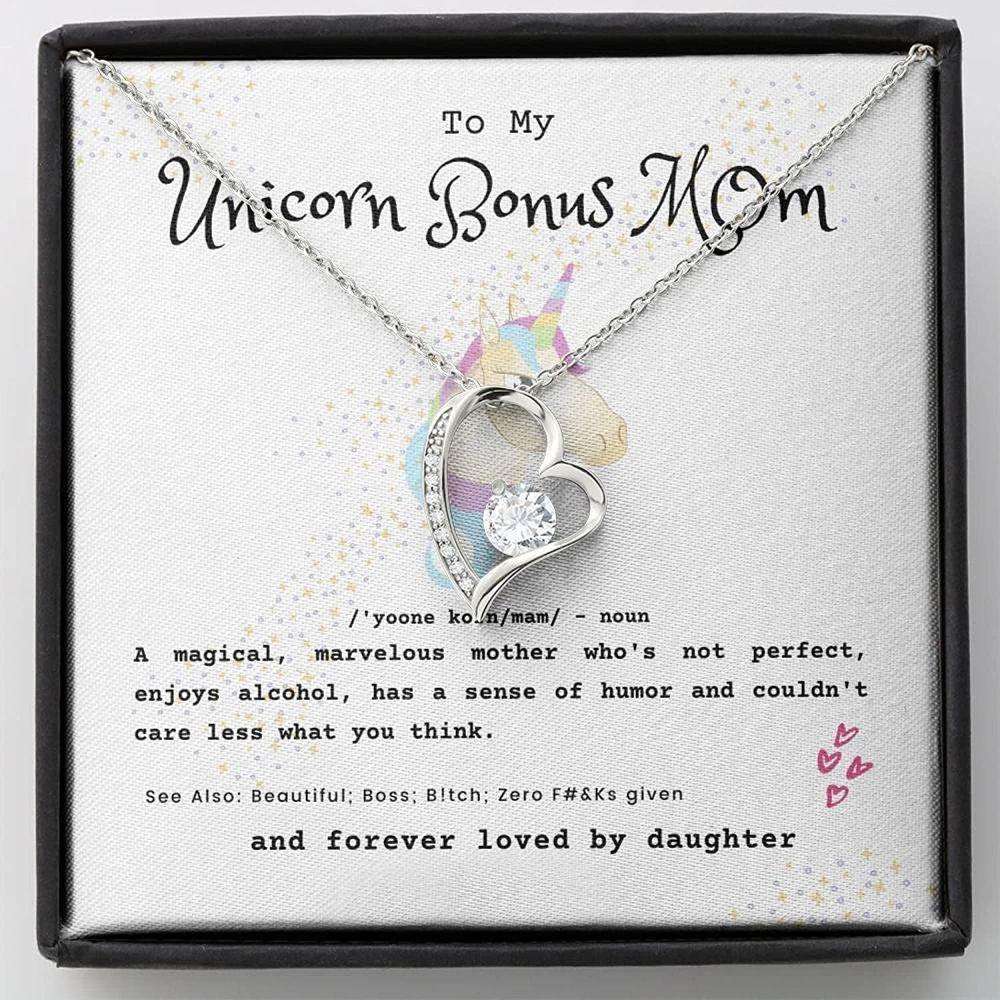 Stepmom Necklace, Unicorn Bonus Mom Necklace Gift Necklace Present For Stepmom Gifts for Mother (Mom) Rakva