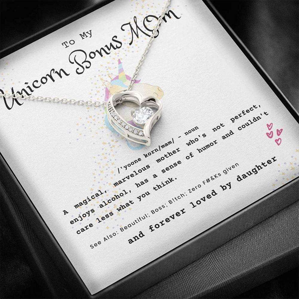 Stepmom Necklace, Unicorn Bonus Mom Necklace Gift Necklace Present For Stepmom Gifts for Mother (Mom) Rakva