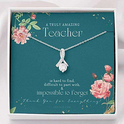 Teacher Necklace, A Truly Amazing Teacher Necklace Gift “ Thank You For Everything Gifts for Mother (Mom) Rakva