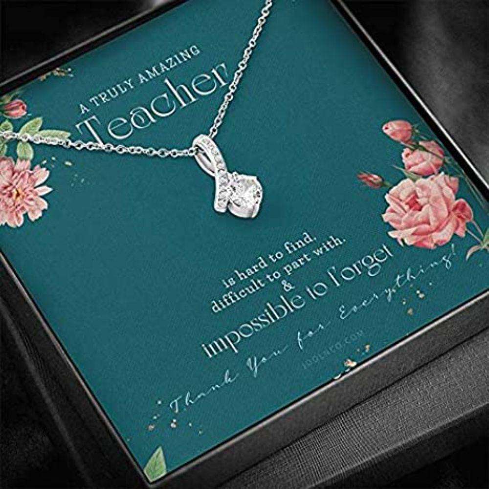 Teacher Necklace, A Truly Amazing Teacher Necklace Gift “ Thank You For Everything Gifts for Mother (Mom) Rakva