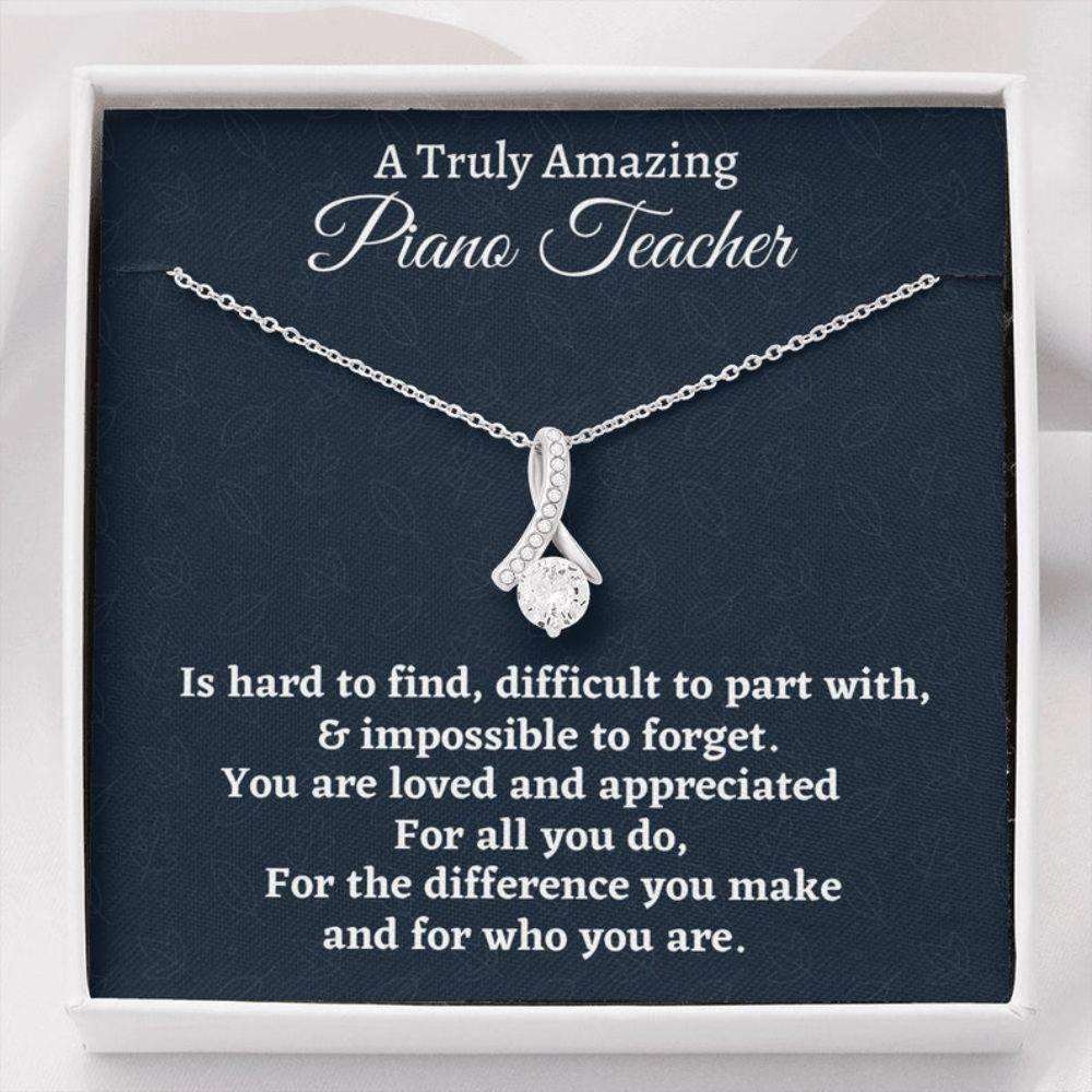 Teacher Necklace, Piano Teacher Gift, Appreciation Gift For A Piano Teacher, Necklace Gift For Women Rakva