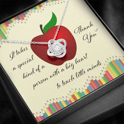 Teacher Necklace, Special Kind Of A Person Teacher Gift “ Love Knot Necklace Rakva