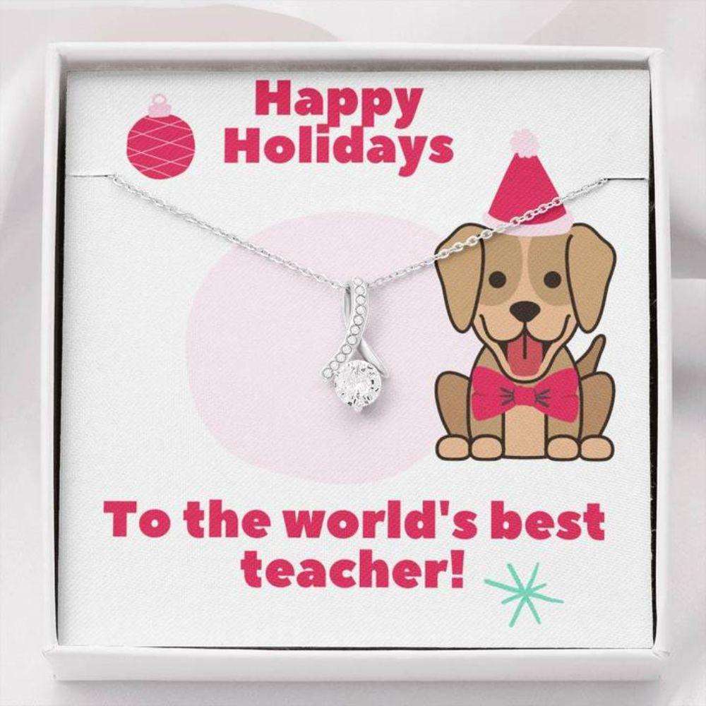 Teacher Necklace, Teacher Gift, Gift Necklace With Message Card To My Teacher Rakva