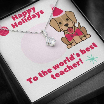 Teacher Necklace, Teacher Gift, Gift Necklace With Message Card To My Teacher Rakva