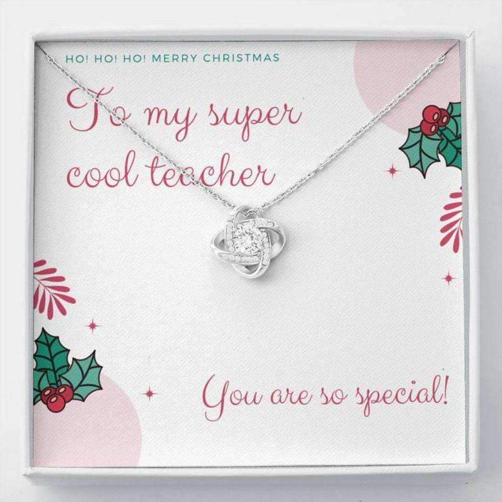 Teacher Necklace, Teacher Gift, Happy Holidays To My Cool Teacher Necklace Rakva