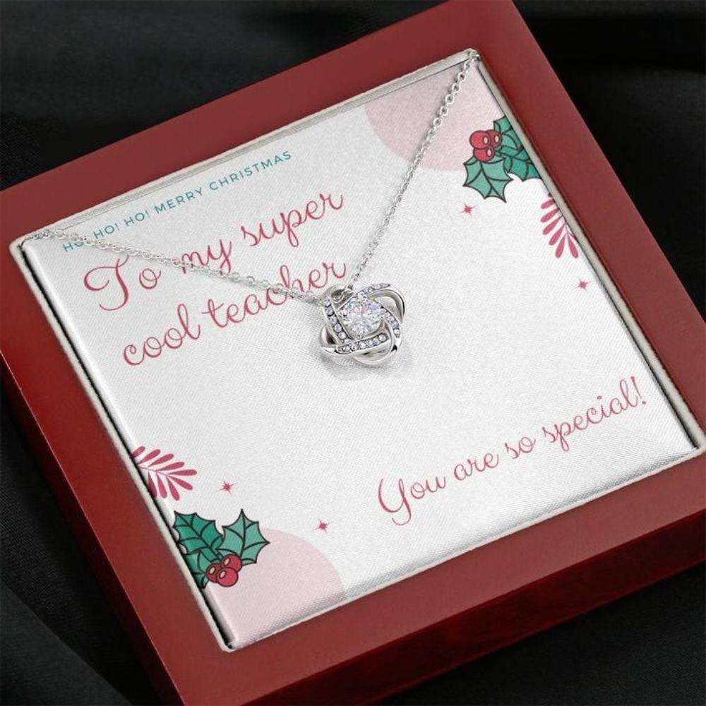 Teacher Necklace, Teacher Gift, Happy Holidays To My Cool Teacher Necklace Rakva