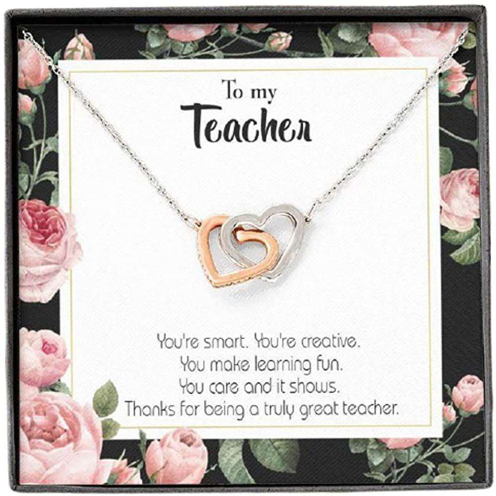 Teacher Necklace, To My Teacher Necklace Gift “ Thank You To Teacher Inseparable Gifts For Friend Rakva