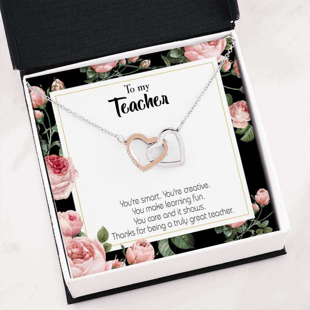 Teacher Necklace, To My Teacher Necklace Gift “ Thank You To Teacher Inseparable Gifts For Friend Rakva