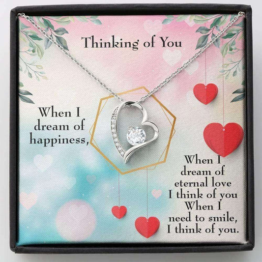 Thinking Of You Necklace Gift, Love Heart Pendant Necklace For Karwa Chauth Rakva