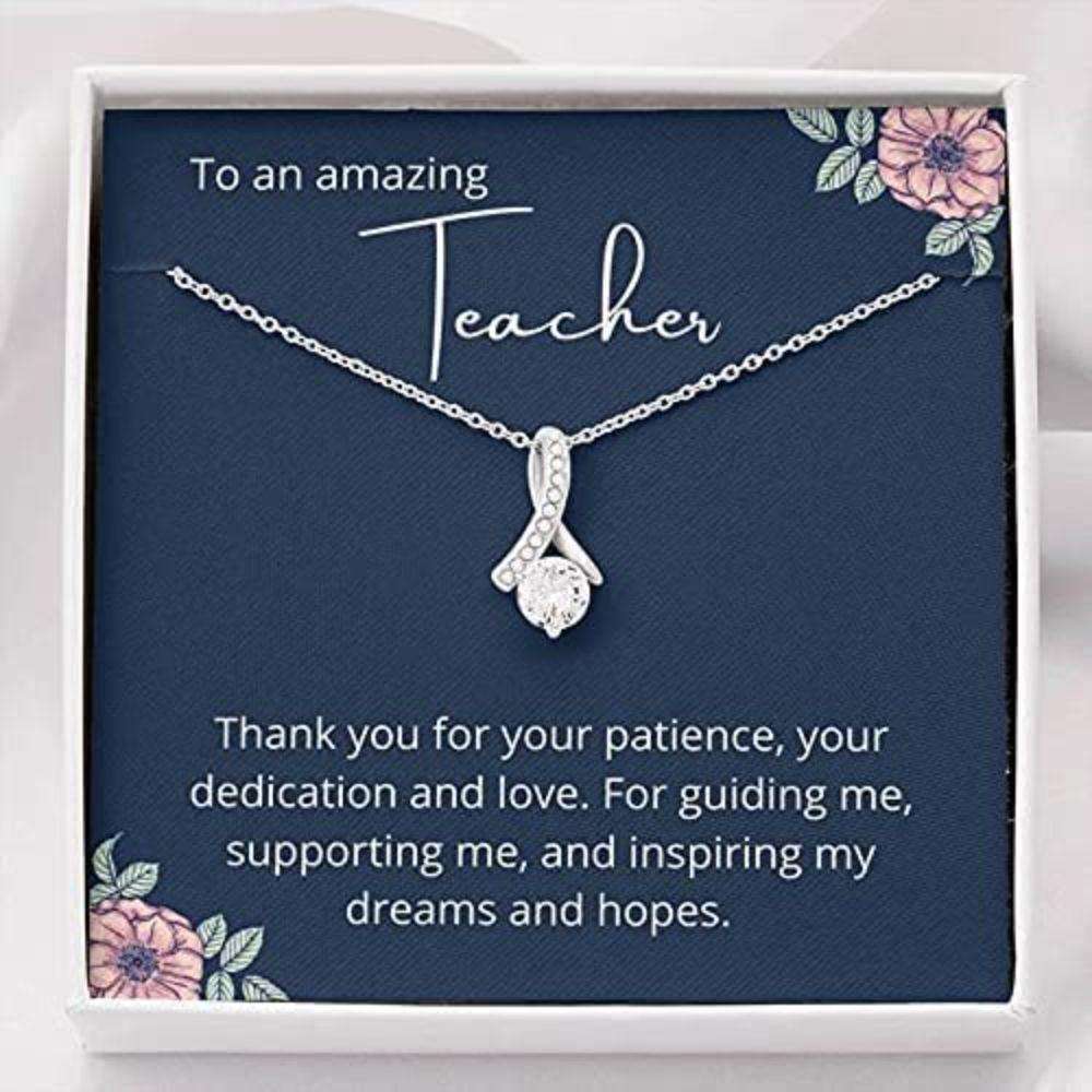 To An Amazing Teacher Necklace Gift “ Thank You For Your Patience Necklace Rakva