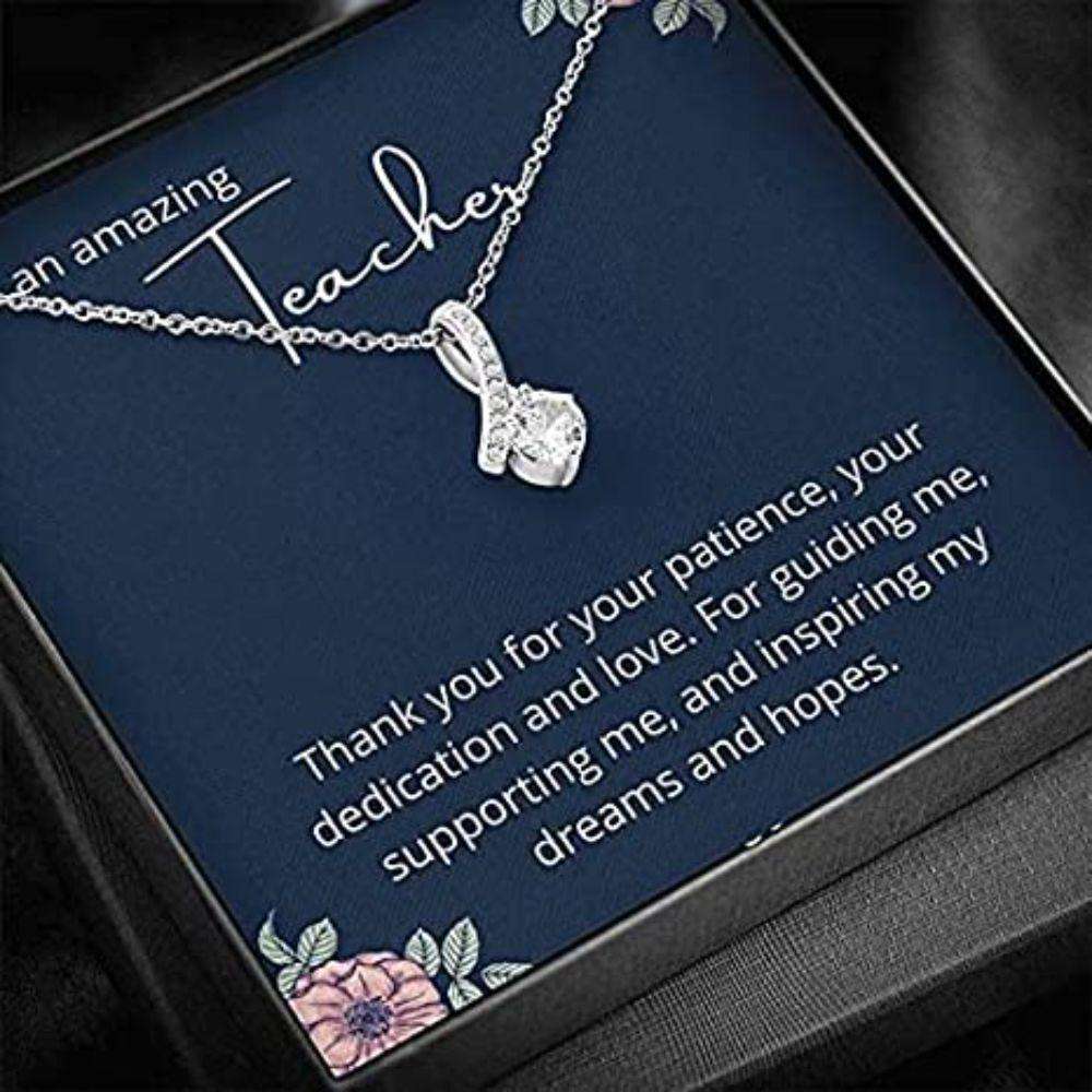 To An Amazing Teacher Necklace Gift “ Thank You For Your Patience Necklace Rakva