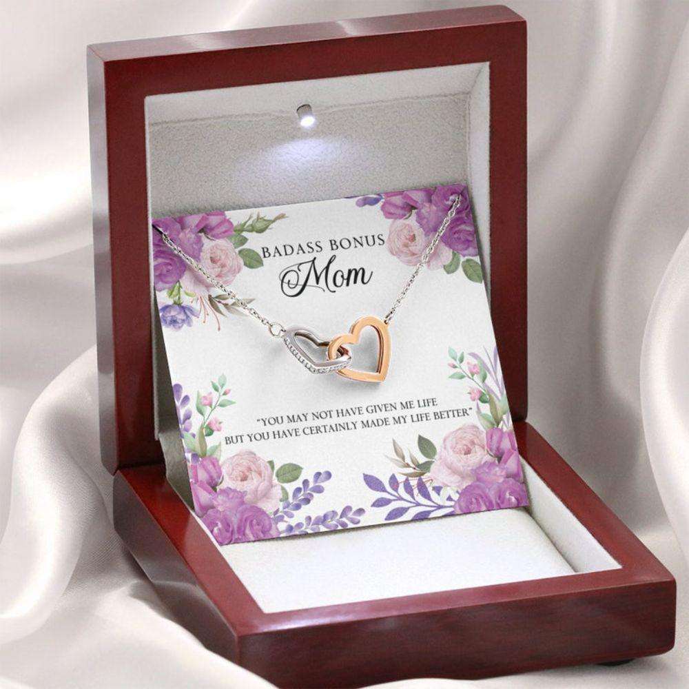 To My Bonus Mom Mothers Day Necklace, Gift For Bonus Mom, Necklace For Bonus Mom, Badass Bonus Mom Gifts for Mother (Mom) Rakva