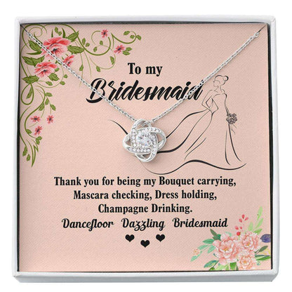 To My Bridesmaid Necklace Thank You For Being My Bouquet Carrying Gift For Bridesmaid, Wedding Day Gift Custom Necklace Gifts For Friend Rakva