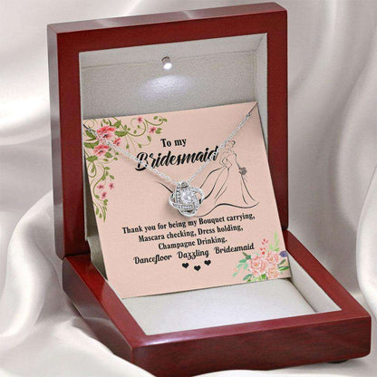 To My Bridesmaid Necklace Thank You For Being My Bouquet Carrying Gift For Bridesmaid, Wedding Day Gift Custom Necklace Gifts For Friend Rakva