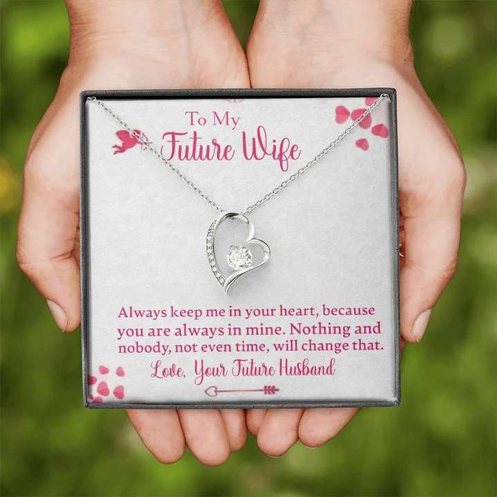 To My Future Wife - Love Your Future Husband - 925 Sterling Silver Pendant For Karwa Chauth Rakva