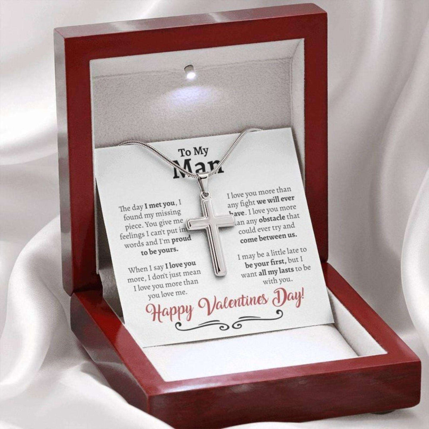 To My Husband Personalized Valentines Necklace Gift - 925 Sterling Silver Pendant Gifts For Husband Rakva